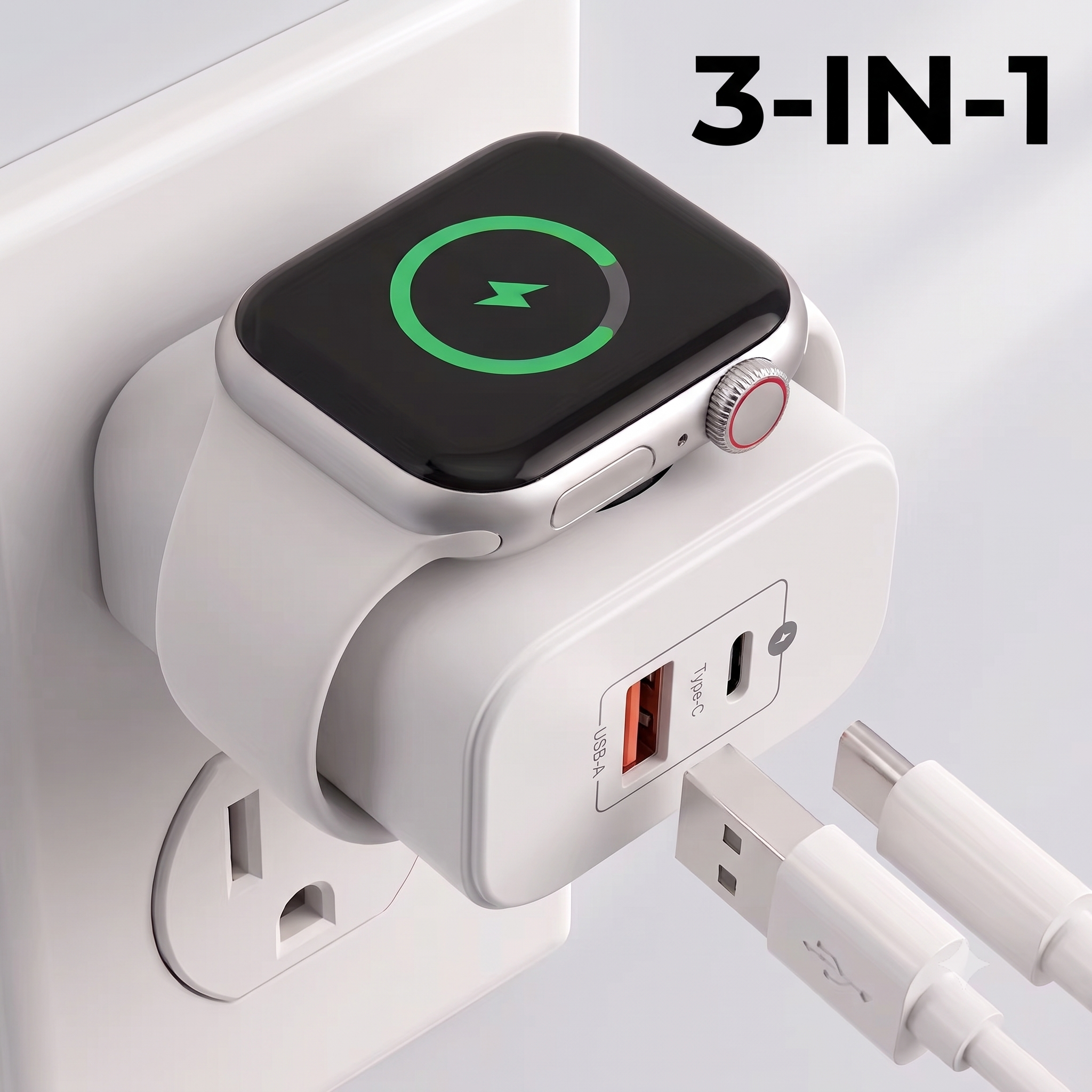 23W All-in-One Apple Watch & Dual-Port Charger-USB-C/USB-A