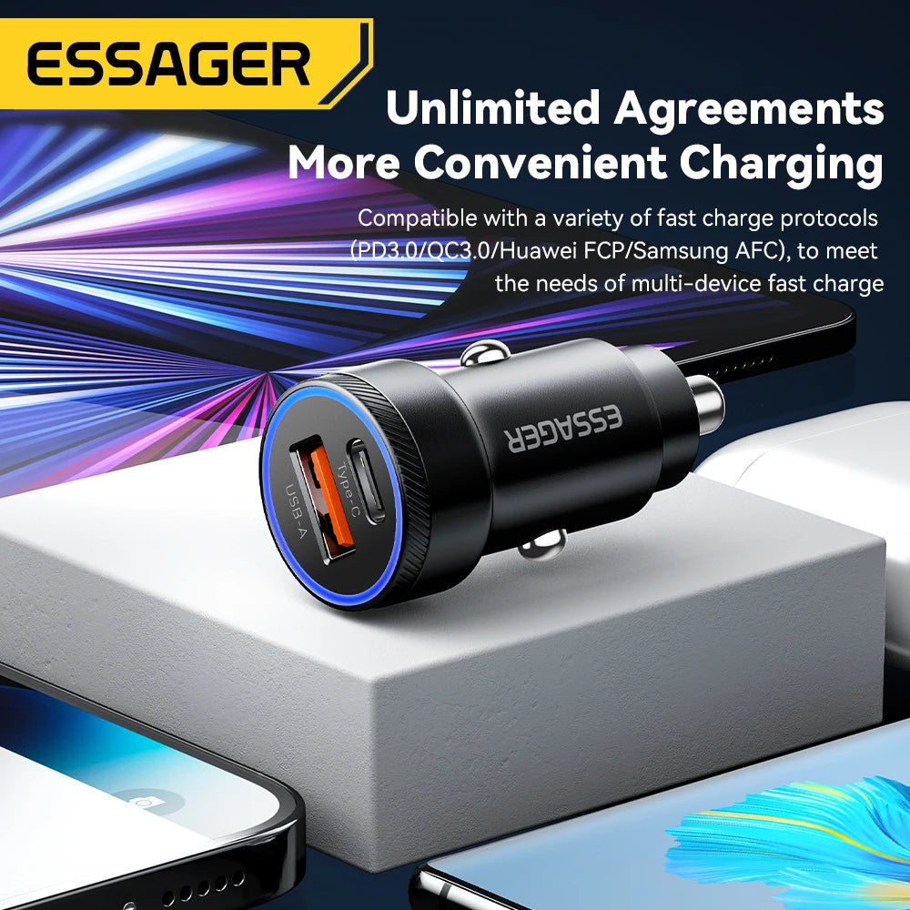 Compact USB-A + USB-C Car Adapter