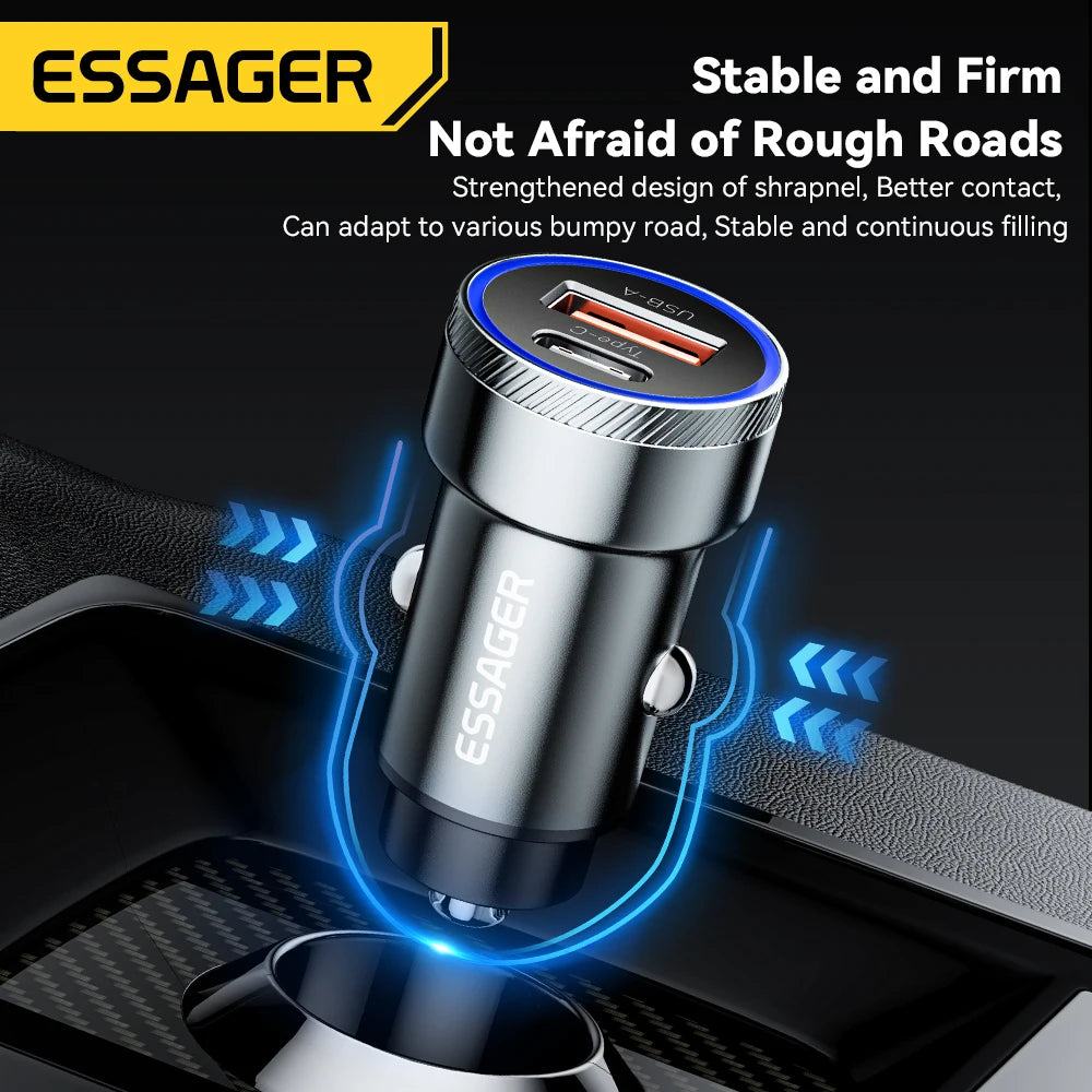 Compact USB-A + USB-C Car Adapter