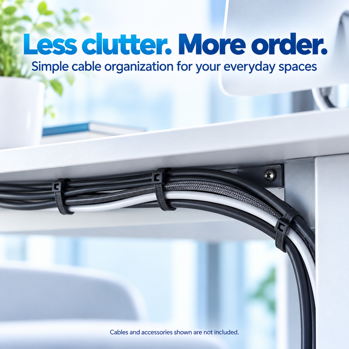 Black Cable Ties — 100 Pack