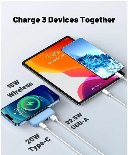Magnetic Wireless Mag Power Bank 10000mAh Portable Charger 22.5W PD Fast Charging LED Display Battery Pack Powerbank for Phone